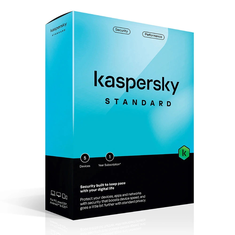 Bản quyền phần mềm Kaspersky Standard VNM 5-Dvc 1Y Bs DnP (KL1041WDEFS) (5 thiết bị - 1 năm)